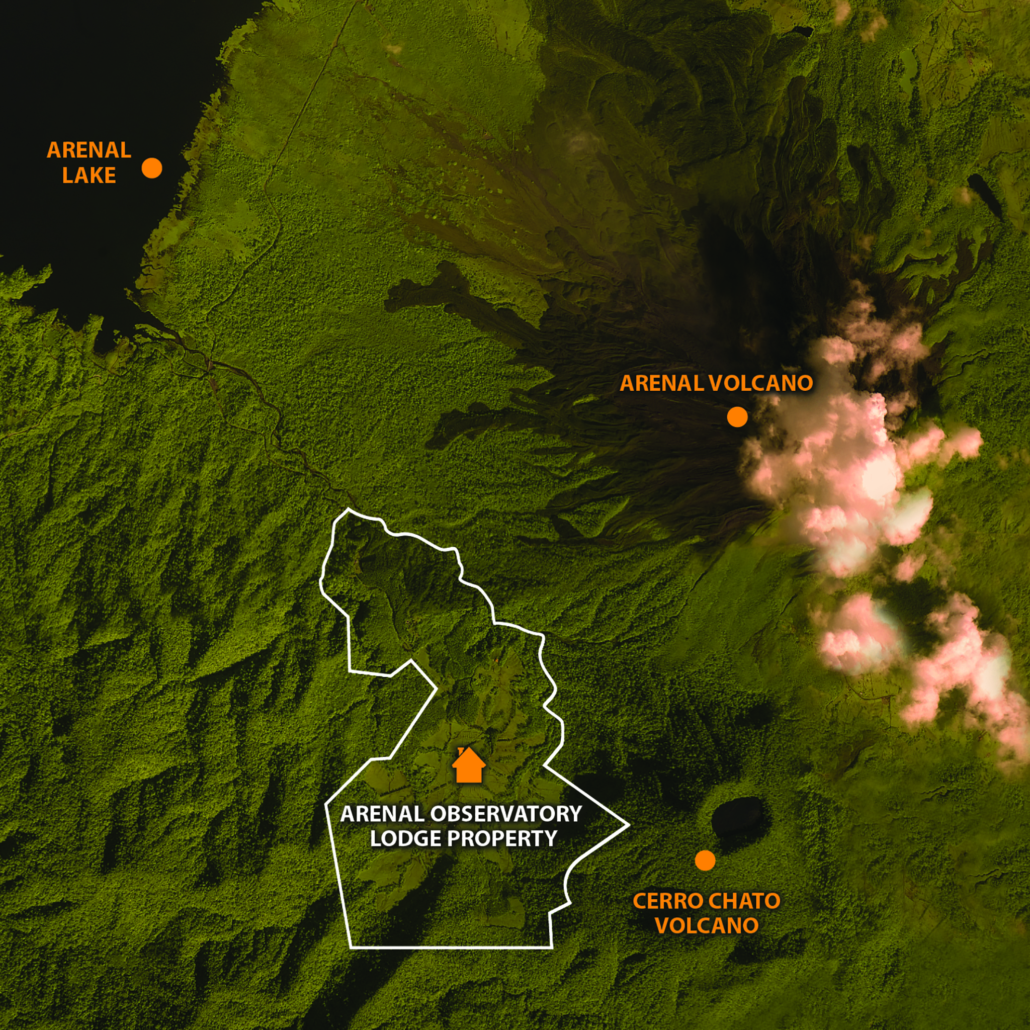 Mapa de la Propiedad Arenal Observatory Lodge
